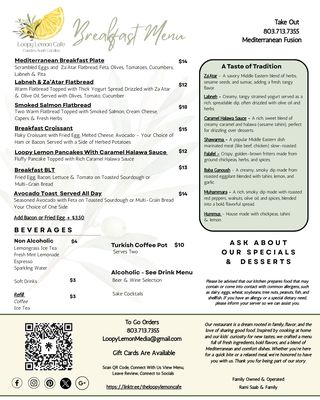 Menu photo 4 The Loopy Lemon Cafe Camden, SC Menu photo 4 The Loopy Lemon Cafe Camden, SC
