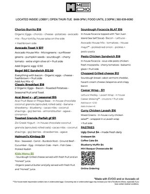 Menu photo 2 Medio Cafe Friday Harbor, WA Menu photo 2 Medio Cafe Friday Harbor, WA