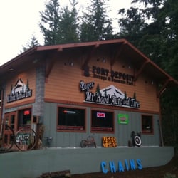 Page's Mt. Hood Auto and Tire - Head east from Sandy, on HWY 26. We are located in Welches, the next driveway from the Thriftway shopping center.