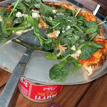 Venezia - Spinach pizza- bacon, Gorgonzola cheese and spinach - Pizza Near Me - Sarasota, Florida Venezia - Spinach pizza- bacon, Gorgonzola cheese and spinach - Pizza Near Me - Sarasota, Florida
