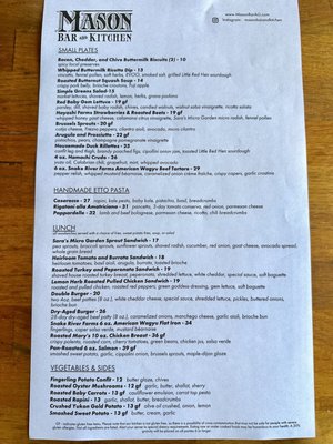 Menu photo 8 Mason Bar & Kitchen Arroyo Grande, CA