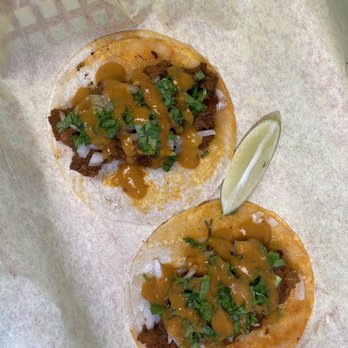Camilas - Al pastor tacos with my favorite hot sauce! - Mexican Near Me - Canby, Oregon