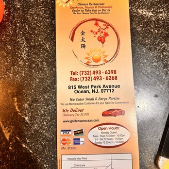 Golden Sun - Cantonese Near Me - Ocean, New Jersey Golden Sun - Cantonese Near Me - Ocean, New Jersey