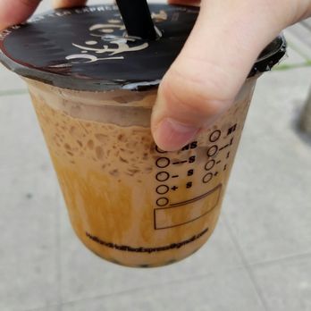 Half and Half Tea Express - Caramel Black Milk Tea with Boba after my ramen lunch! - Coffee & Tea Near Me - Arcadia, California
