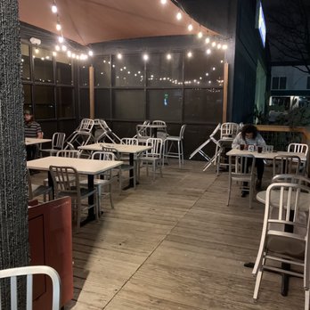 The Git Out - a patio with tables and chairs - Bars Near Me - Austin, Texas The Git Out - a patio with tables and chairs - Bars Near Me - Austin, Texas