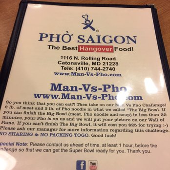 Pho Saigon - Menu - Vietnamese Near Me - Catonsville, Maryland