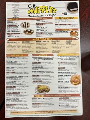 Menu photo 2 C's Waffles New Smyrna Beach, FL