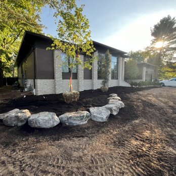 Visionary Landscape - Landscape being built at new construction - Lawn Services Near Me - Old Tappan , New Jersey