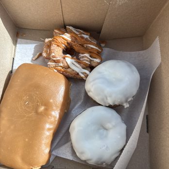 Voodoo Doughnut - Maple bar, two Blueberry Breeze, and the Churro - Donuts Near Me - Houston, Texas Voodoo Doughnut - Maple bar, two Blueberry Breeze, and the Churro - Donuts Near Me - Houston, Texas
