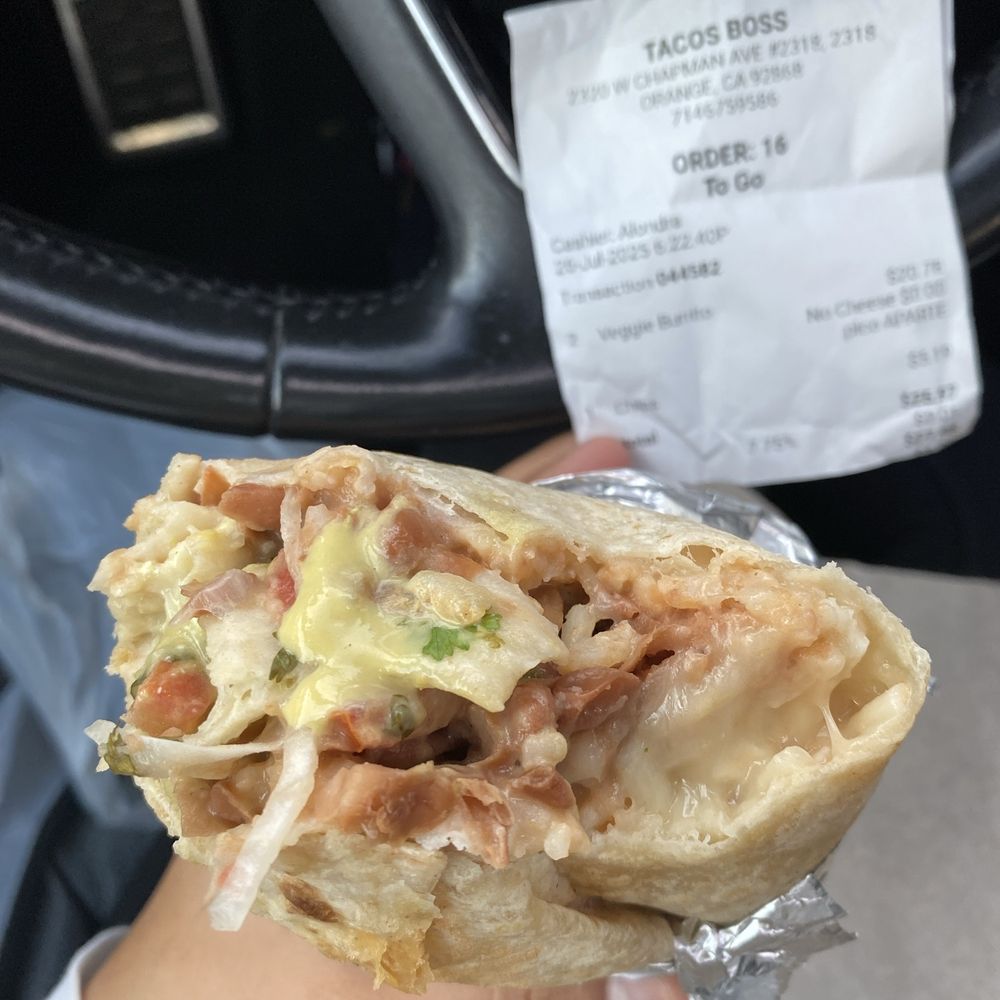 The Taco Boss - Veggie burrito - Tacos Near Me - Orange, California