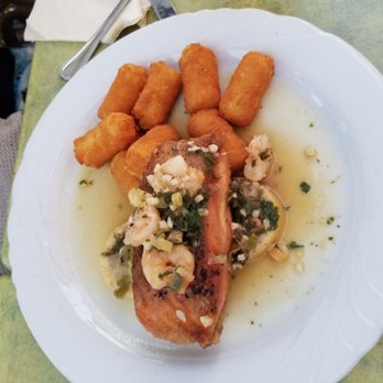 Gabriella - Lemon Shrimp Salmon and potato croquettes were really good. Salmon was perfectly cooked. - Italian Near Me - Landstuhl, RP Gabriella - Lemon Shrimp Salmon and potato croquettes were really good. Salmon was perfectly cooked. - Italian Near Me - Landstuhl, RP