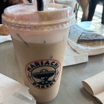 Mariachi Bakery - Latte with strawberry foam, really good! No added sugar. - Bakeries Near Me - Downey, California Mariachi Bakery - Latte with strawberry foam, really good! No added sugar. - Bakeries Near Me - Downey, California
