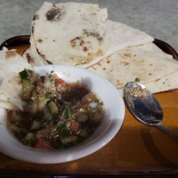 Santorini Mediterranean - Complementary warm pita bread with a dipping sauce. - Mediterranean Near Me - Danville, California Santorini Mediterranean - Complementary warm pita bread with a dipping sauce. - Mediterranean Near Me - Danville, California