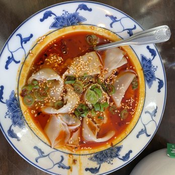 Schouse - Wanton in chili sauce. Delicious! - Szechuan Near Me - Princeton, New Jersey
