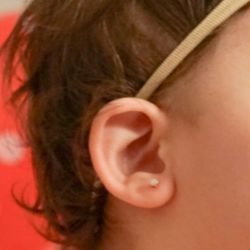 Teresa's Jewelers - Perfectly healed ear piercing 1 week later