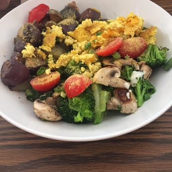 Naked Cafe - Veggie breakfast (1/2 bagel cream cheeze was already devoured) - Cafes Near Me - Kelowna, British Columbia