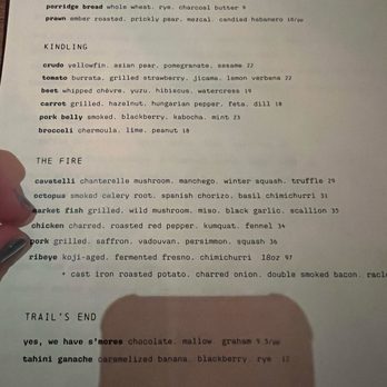 Campfire - The menu - New American Near Me - Carlsbad, California