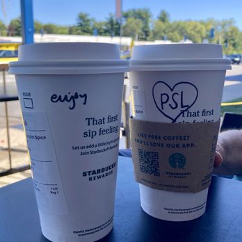 Starbucks - PSLs at their outdoor seating - Coffee & Tea Near Me - Albany, New York Starbucks - PSLs at their outdoor seating - Coffee & Tea Near Me - Albany, New York