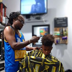 My son always gotta be fresh. Use shop25eighh.booksy.com