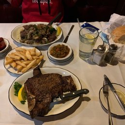 T-bone steak and sautéed tenderloin tips T-bone steak and sautéed tenderloin tips