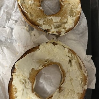 Dunkin' - Bagel with cream cheese look so dry with Very Little cream cheese, and toasted dark - Donuts Near Me - Kissimmee, Florida Dunkin' - Bagel with cream cheese look so dry with Very Little cream cheese, and toasted dark - Donuts Near Me - Kissimmee, Florida
