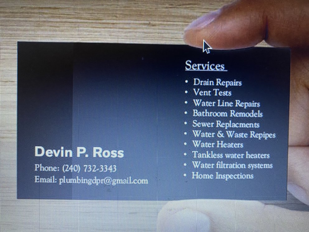Slide of DPR Plumbing