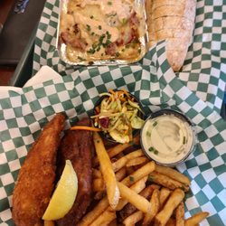 Fish and chips, you can see how overcooked that fish is!