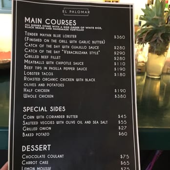 El Palomar - The main menu - Bars Near Me - San Miguel, ROO El Palomar - The main menu - Bars Near Me - San Miguel, ROO