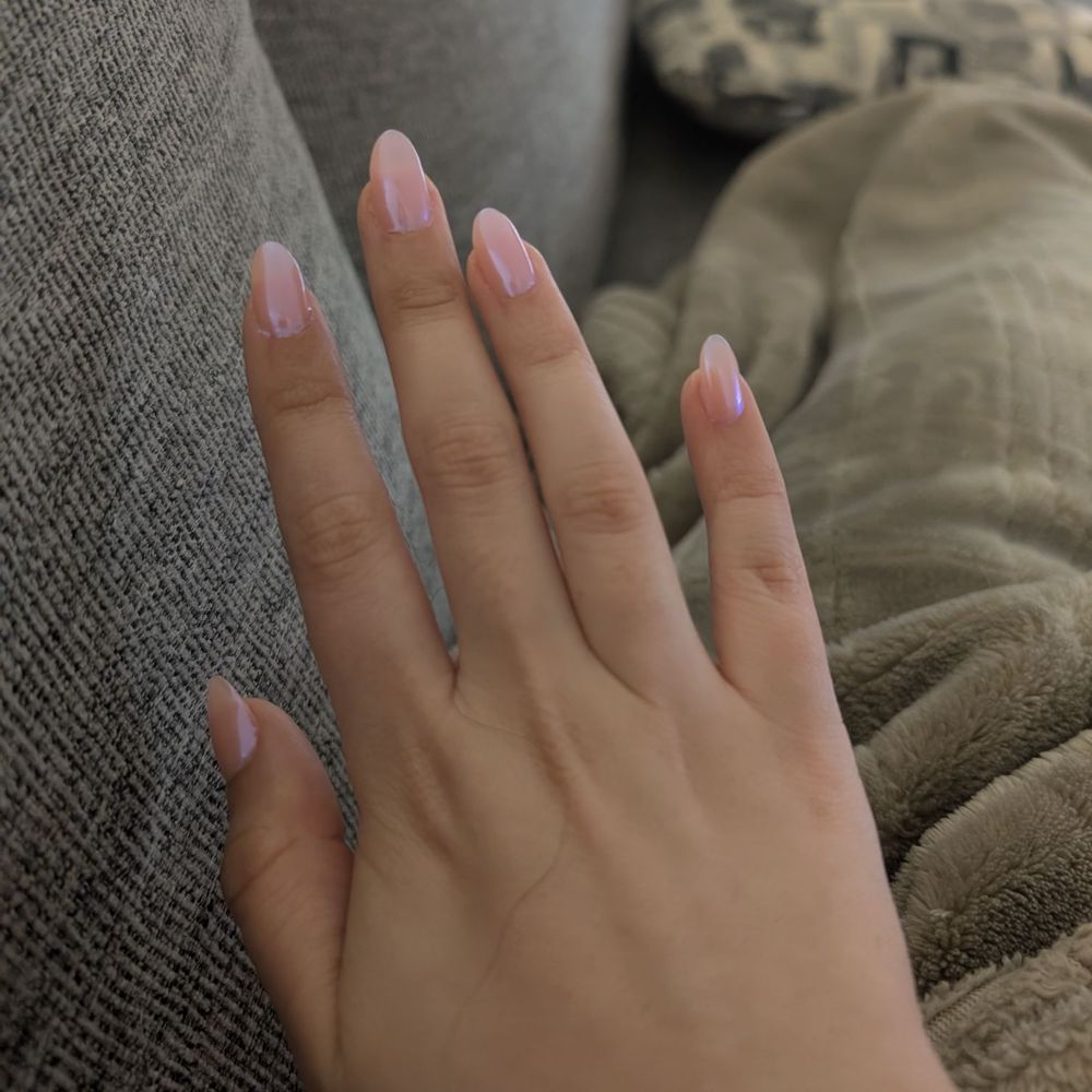 Herbal Nails & Spa - Gel x (medium) pink nude nails with chrome - Nail Salons Near Me - Lynnwood, Washington Herbal Nails & Spa - Gel x (medium) pink nude nails with chrome - Nail Salons Near Me - Lynnwood, Washington