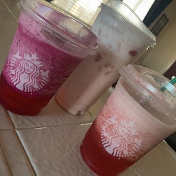 Starbucks - Blended Lemonade Refresher with strawberry and Strawberry Refresher with Magno Dragonfruit - Coffee & Tea Near Me - Fernley, Nevada Starbucks - Blended Lemonade Refresher with strawberry and Strawberry Refresher with Magno Dragonfruit - Coffee & Tea Near Me - Fernley, Nevada