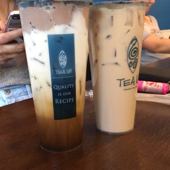 Tea 18 - Coffee Latte with Chocolate Foam Black Milk Tea both no boba because it wouldn't fit through the straw last time - Bubble Tea Near Me - Sacramento, California Tea 18 - Coffee Latte with Chocolate Foam Black Milk Tea both no boba because it wouldn't fit through the straw last time - Bubble Tea Near Me - Sacramento, California