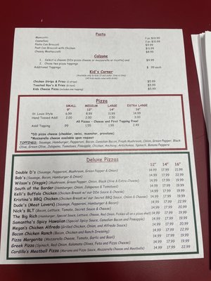 Menu photo 8 Double D's Pizzeria St. Louis, MO