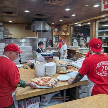 New Park Pizza - Pie makers at work - Pizza Near Me - Howard Beach, New York