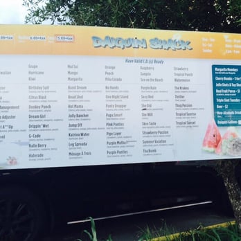 Daiquiri Shack - Menu board - Drive-Thru Bars Near Me - Houston, Texas Daiquiri Shack - Menu board - Drive-Thru Bars Near Me - Houston, Texas