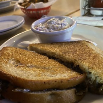 Over the Counter - Patty Melt Sandwich and cole slaw - New American Near Me - Worthington, Ohio