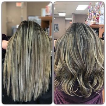 I Love It Both Straight Or Curled Ash Blonde Ombre Balayage Done