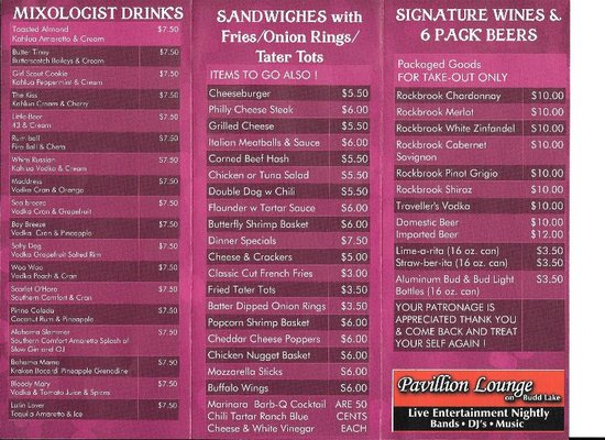 Menu photo 1 Pavillion Lounge Budd Lake, NJ Menu photo 1 Pavillion Lounge Budd Lake, NJ