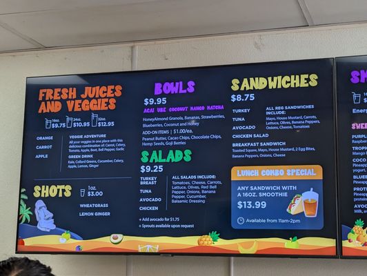 Menu photo 2 Juice Adventure Chula Vista, CA