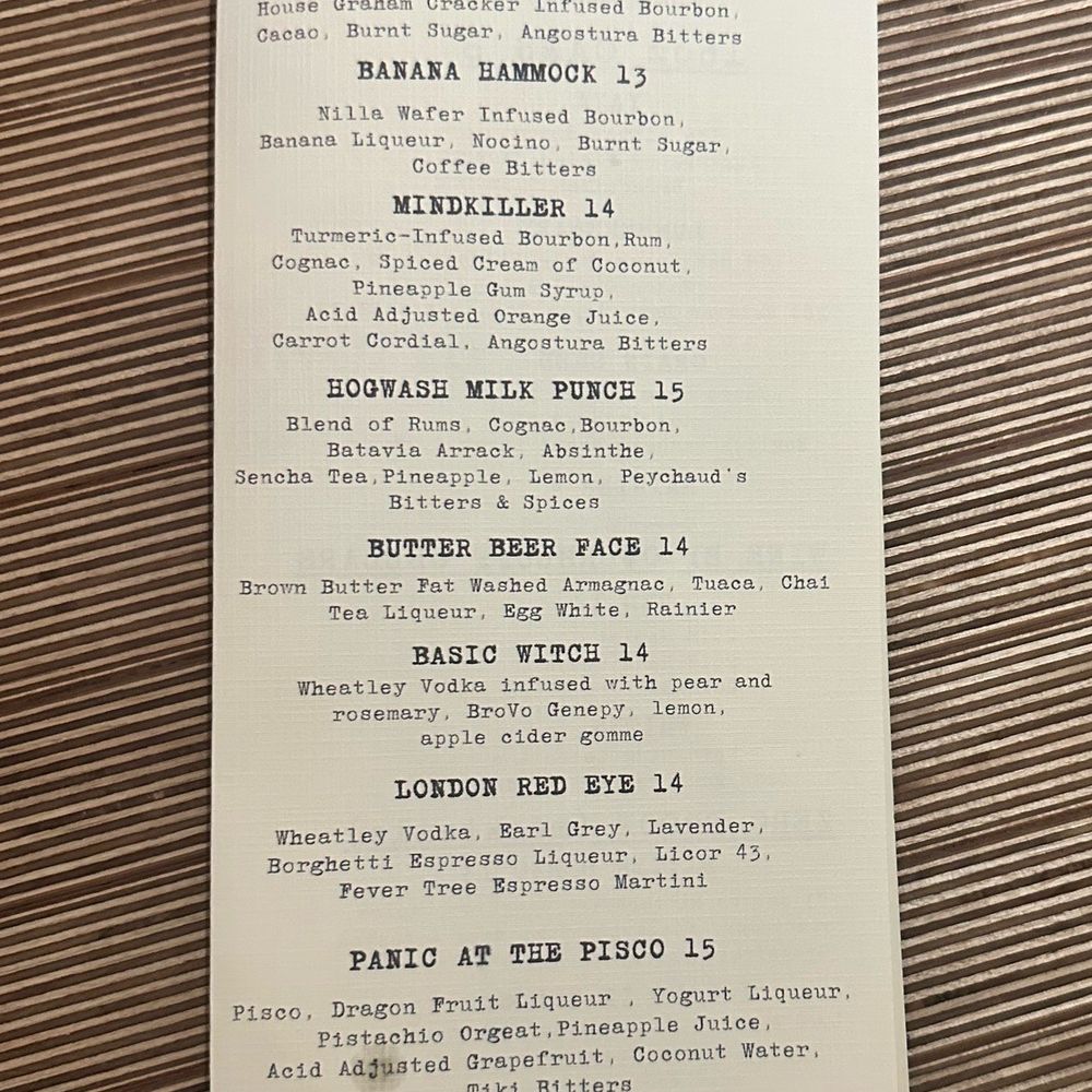 Craft Cocktails 10/31/25