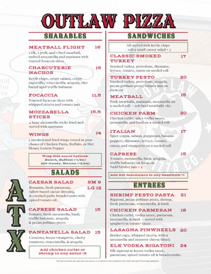 Menu photo 4 Outlaw Pizza Austin, TX