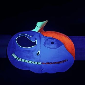 Caesar Ford Park - Painted wooden Pumpkin at pumpkin walk - Music Venues Near Me - Xenia, Ohio