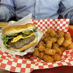 Chism's Diner - Bacon cheeseburger with tots