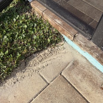 NanoSeal - Outside the lanai pavers he did not seal. - Roofing Near Me - Conroe, Texas NanoSeal - Outside the lanai pavers he did not seal. - Roofing Near Me - Conroe, Texas