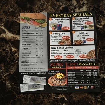 The South Glengarry - Menu - Pizza Near Me - Lancaster, Ontario