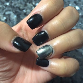 Nail Pro - Acrylic nails. Black and silver chrome gel. - Nail Salons Near Me - Monterey Park, California Nail Pro - Acrylic nails. Black and silver chrome gel. - Nail Salons Near Me - Monterey Park, California