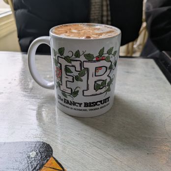 The Fancy Biscuit - Chai latte in their house cup - Breakfast & Brunch Near Me - Richmond, Virginia The Fancy Biscuit - Chai latte in their house cup - Breakfast & Brunch Near Me - Richmond, Virginia