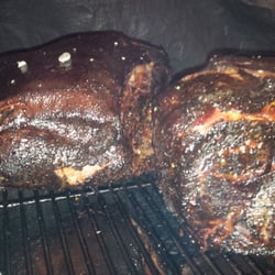 Pork Butts in our small smoker