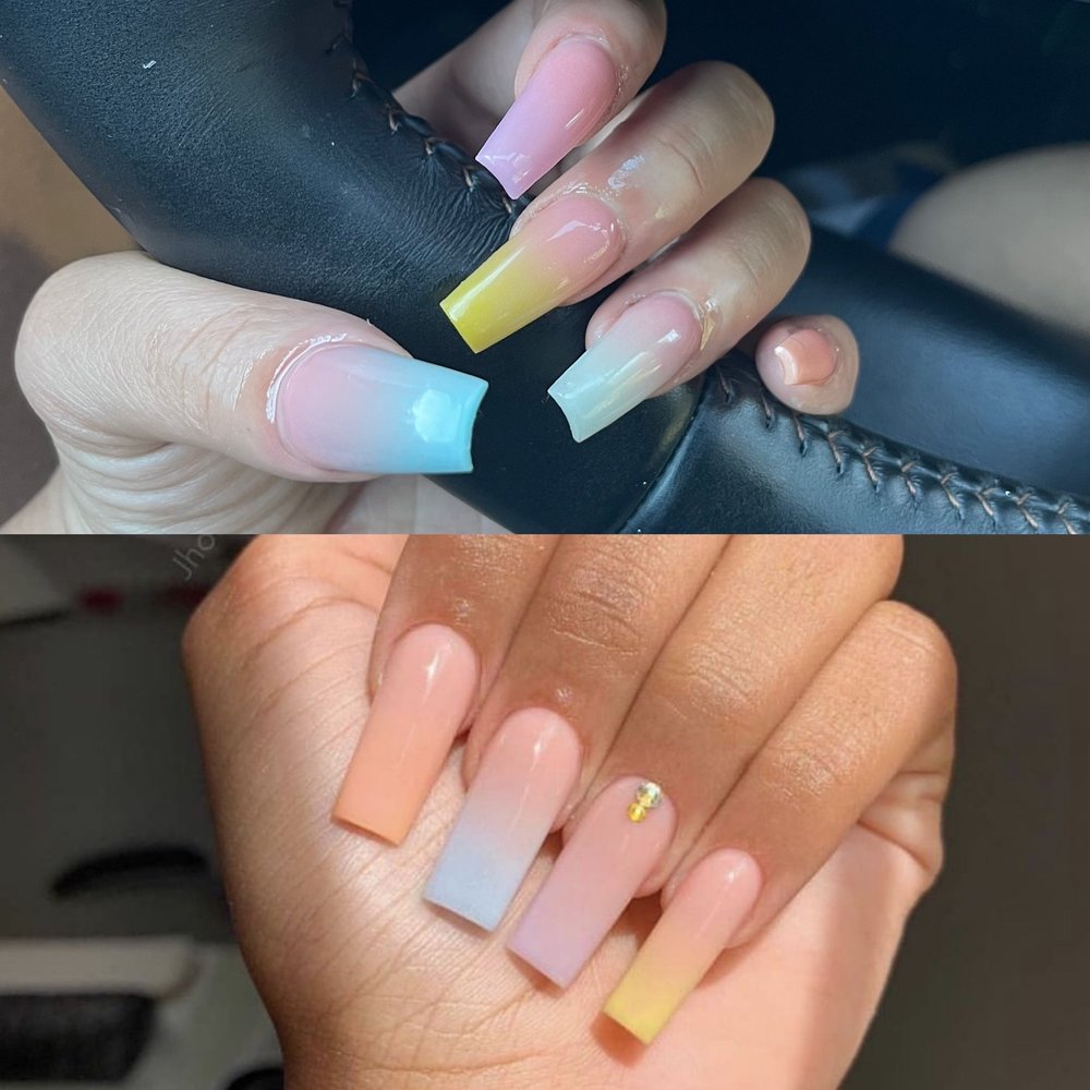 NailSHOW - Rainbow Ombre Acrylic, top photo is mine! - Nail Salons Near Me - Overland Park, Kansas NailSHOW - Rainbow Ombre Acrylic, top photo is mine! - Nail Salons Near Me - Overland Park, Kansas