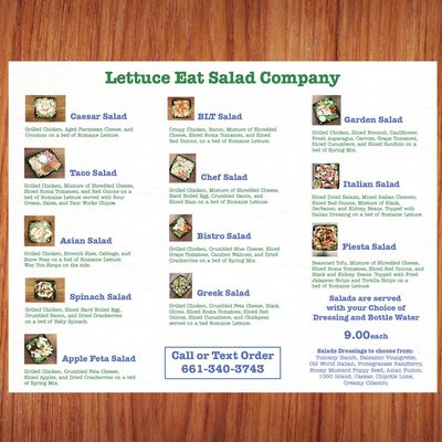 Menu photo 4 Lettuce Eat Bakersfield, CA Menu photo 4 Lettuce Eat Bakersfield, CA