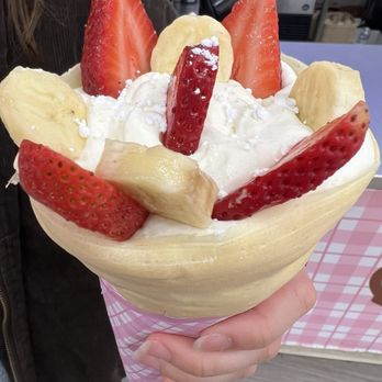 J Crepes & Cafe - Strawberry Banana Cream - Desserts Near Me - San Diego, California